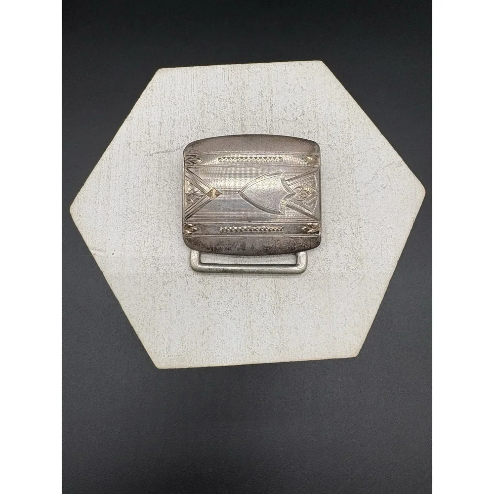 C.B. Marks & Co Sterling Silver Antique Belt Buckle Cincinnati Arts Crafts 20.9g